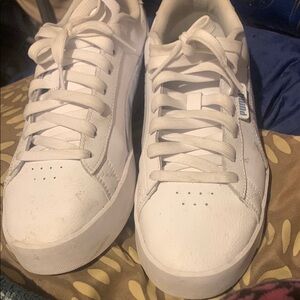 Puma White Sneakers Classic Athletic Design. Easy to clean size 9.5